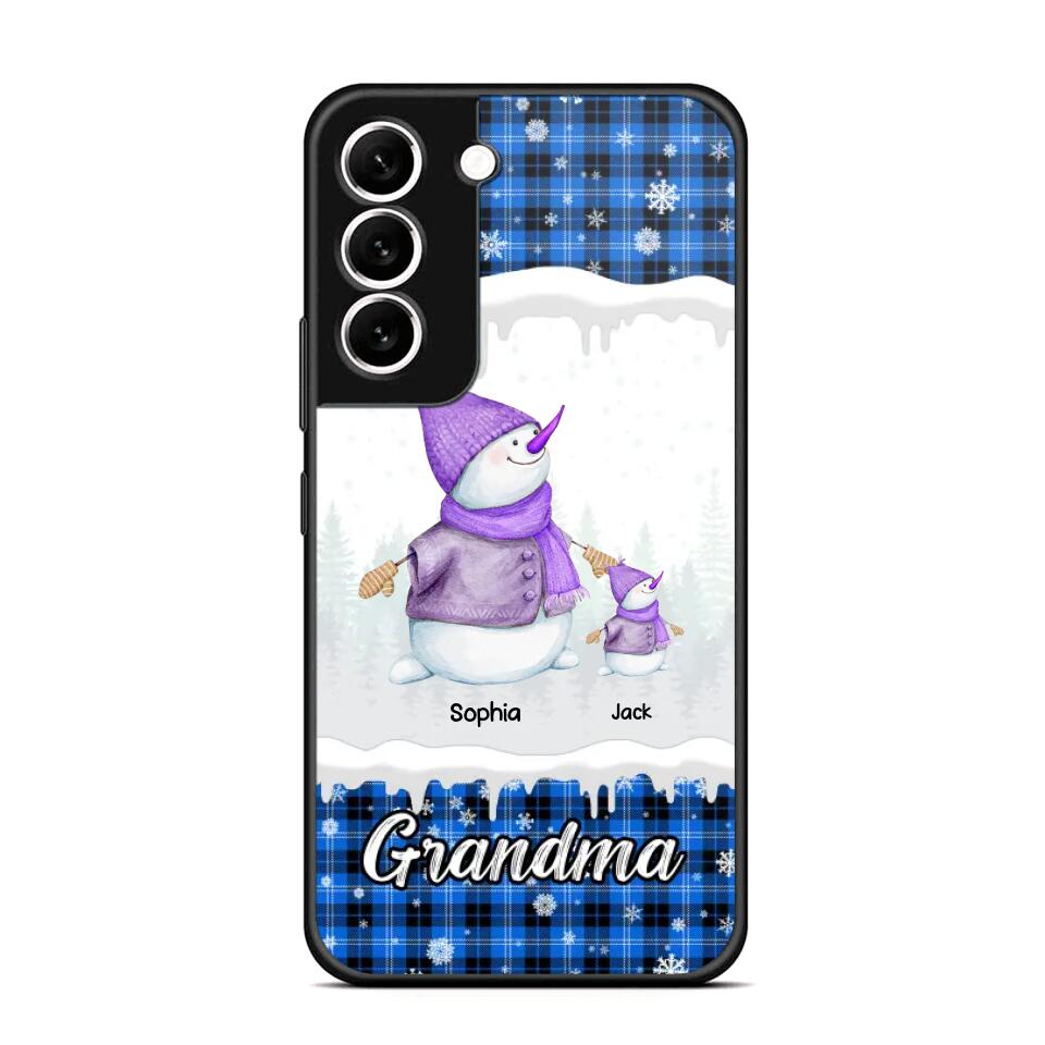 Personalized Snowman Grandma & Kid Name Christmas Phonecase 3D Printed 22DEC-HQ06