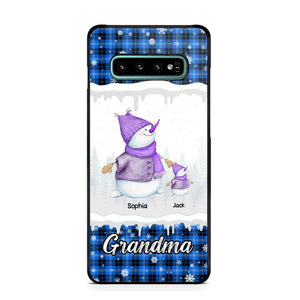 Personalized Snowman Grandma & Kid Name Christmas Phonecase 3D Printed 22DEC-HQ06