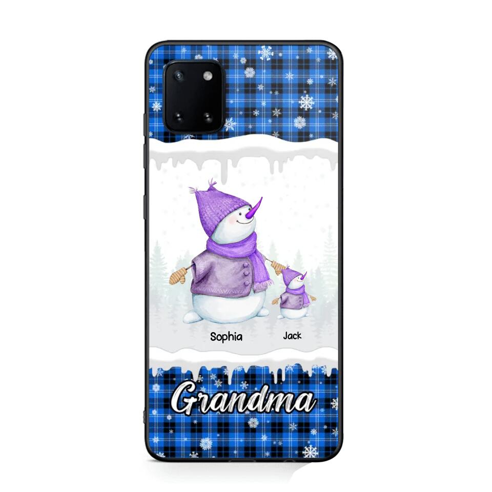 Personalized Snowman Grandma & Kid Name Christmas Phonecase 3D Printed 22DEC-HQ06