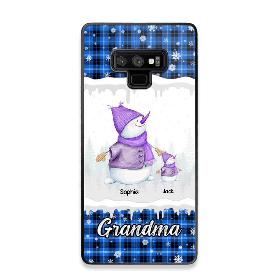 Personalized Snowman Grandma & Kid Name Christmas Phonecase 3D Printed 22DEC-HQ06