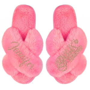 Personalized Besties Forever Soul Sisters Besties Gifts Fur Slippers Printed PNDT0612