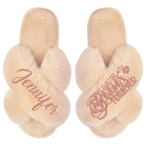 Personalized Besties Forever Soul Sisters Besties Gifts Fur Slippers Printed PNDT0612