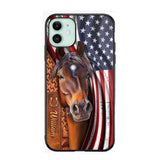 Personalized Horse Lovers Us Flag Phonecase 3D Printed 22DEC-HQ07