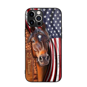 Personalized Horse Lovers Us Flag Phonecase 3D Printed 22DEC-HQ07