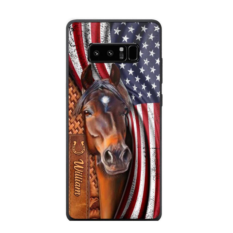 Personalized Horse Lovers Us Flag Phonecase 3D Printed 22DEC-HQ07