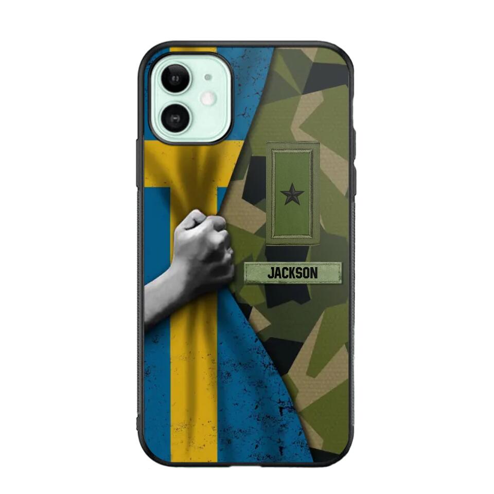 Personalized Sweden Solider/Veteran Rank Camo Phonecase 3D Printed 22DEC-HY07