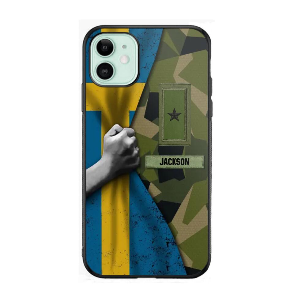 Personalized Sweden Solider/Veteran Rank Camo Phonecase 3D Printed 22DEC-HY07