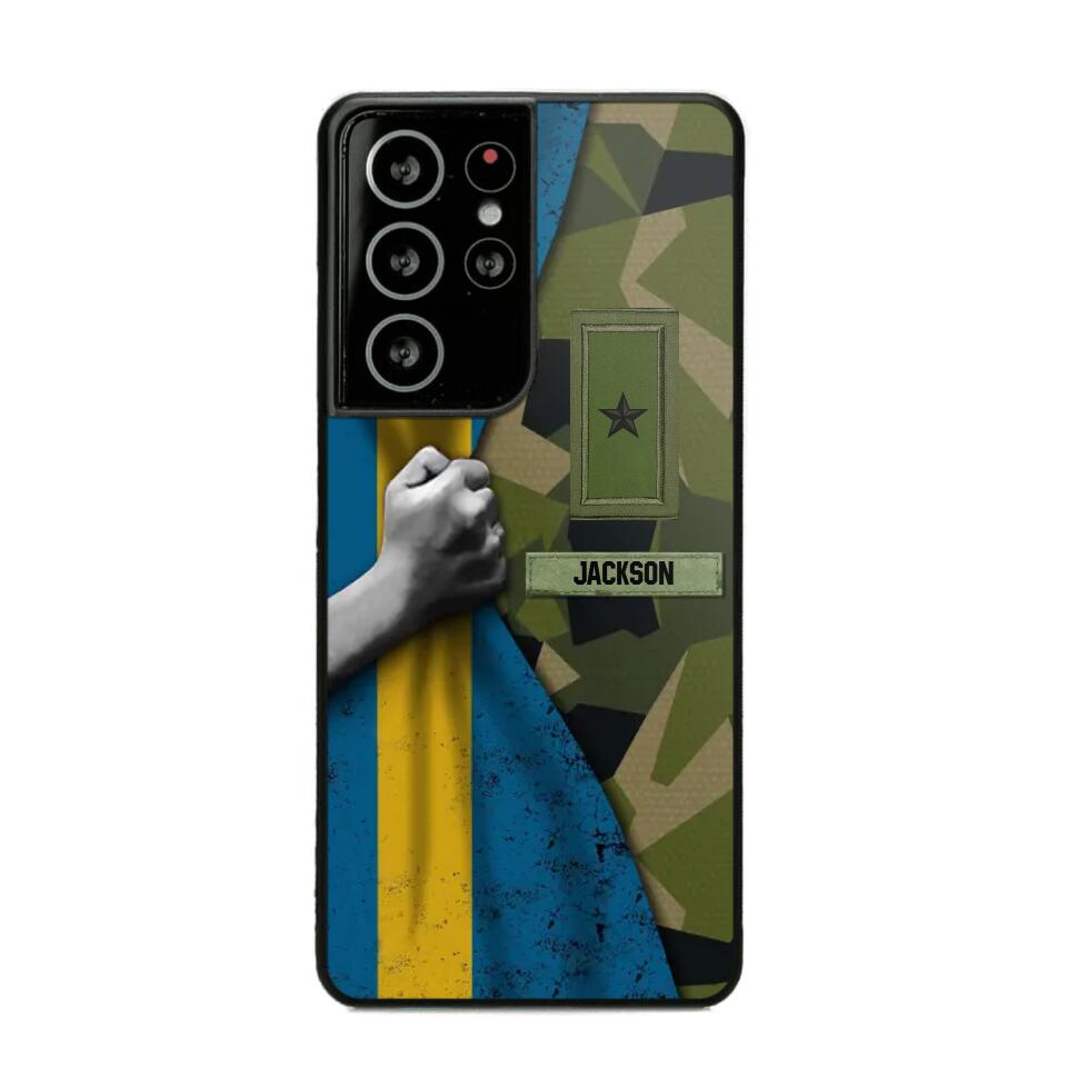 Personalized Sweden Solider/Veteran Rank Camo Phonecase 3D Printed 22DEC-HY07