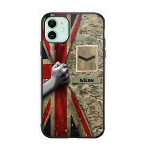 Personalized UK Solider/Veteran Rank Camo Phonecase 3D Printed 22DEC-HY07