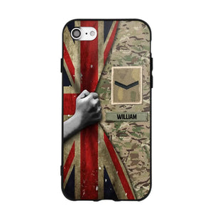 Personalized UK Solider/Veteran Rank Camo Phonecase 3D Printed 22DEC-HY07