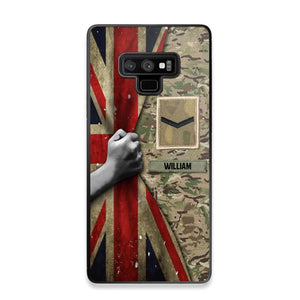 Personalized UK Solider/Veteran Rank Camo Phonecase 3D Printed 22DEC-HY07