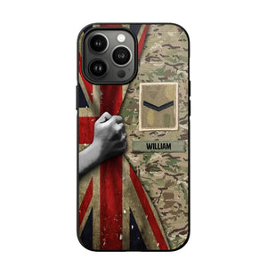 Personalized UK Solider/Veteran Rank Camo Phonecase 3D Printed 22DEC-HY07