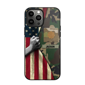 Personalized US Solider/Veteran Rank Camo Phonecase 3D Printed 22DEC-HY07