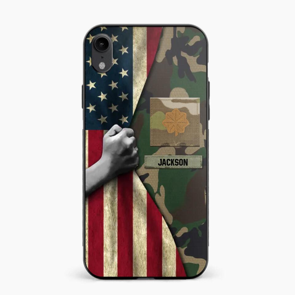 Personalized US Solider/Veteran Rank Camo Phonecase 3D Printed 22DEC-HY07