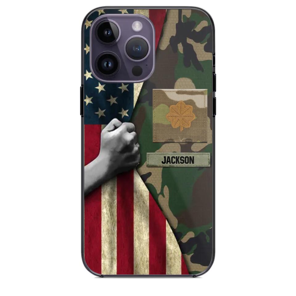 Personalized US Solider/Veteran Rank Camo Phonecase 3D Printed 22DEC-HY07