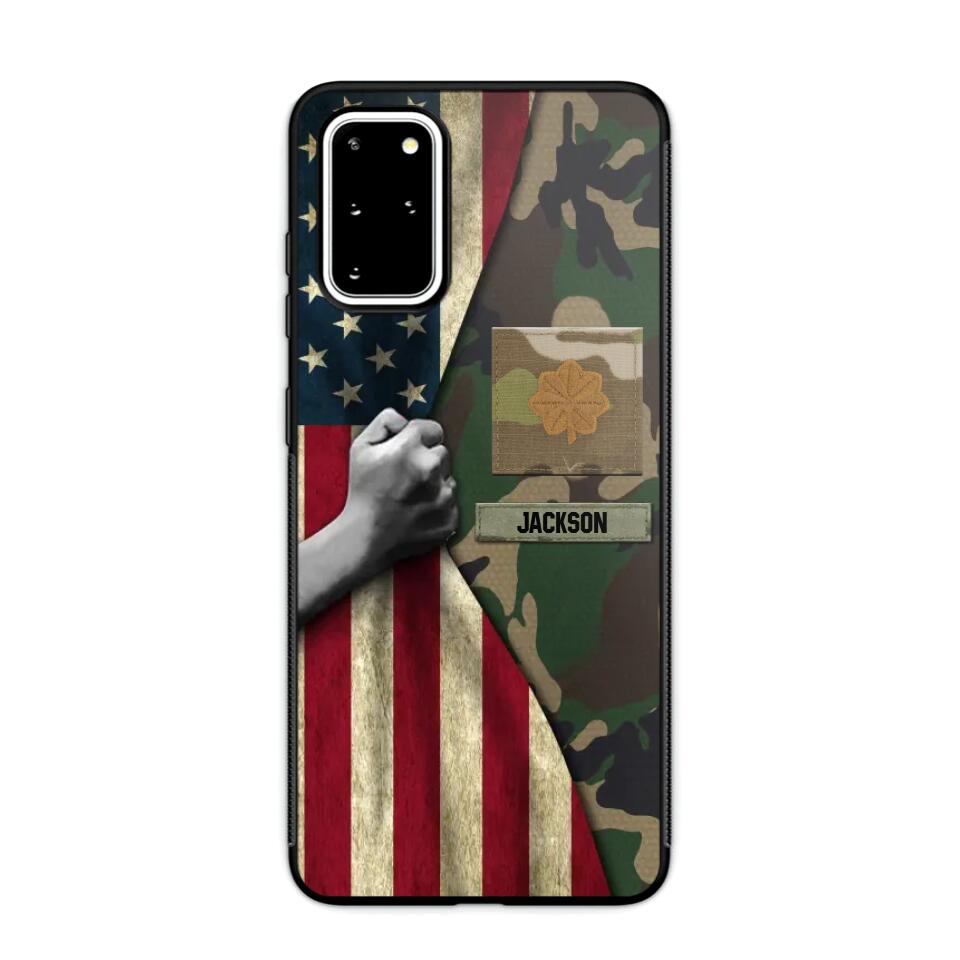 Personalized US Solider/Veteran Rank Camo Phonecase 3D Printed 22DEC-HY07