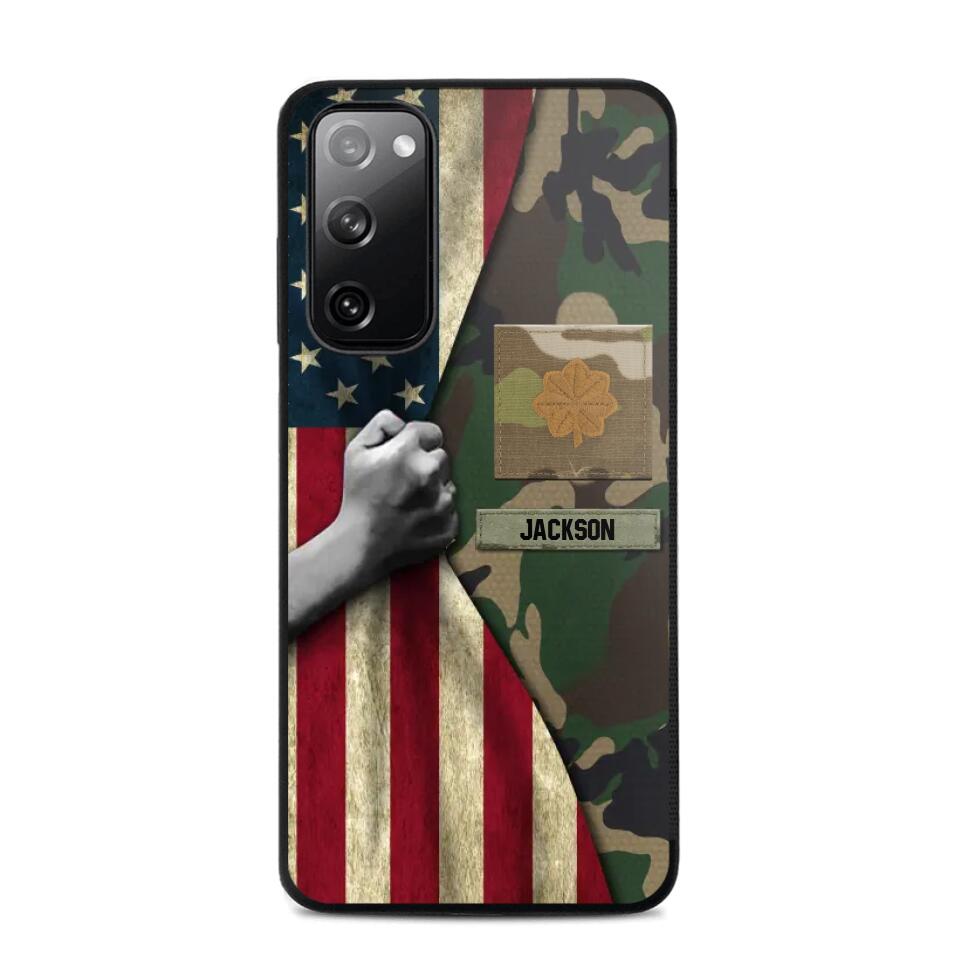 Personalized US Solider/Veteran Rank Camo Phonecase 3D Printed 22DEC-HY07