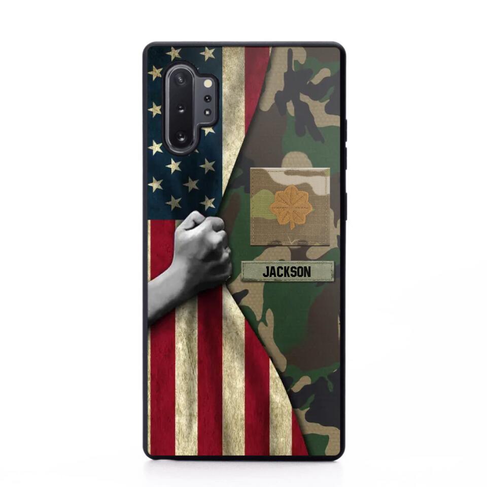 Personalized US Solider/Veteran Rank Camo Phonecase 3D Printed 22DEC-HY07