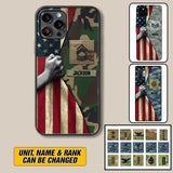 Personalized US Solider/Veteran Rank Camo Phonecase 3D Printed 22DEC-HY07