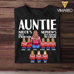 Personalized Auntie Niece's Best Friend Nephew's Best Partner In Crime Kid Name Tshirt Printed 22DEC-HQ08