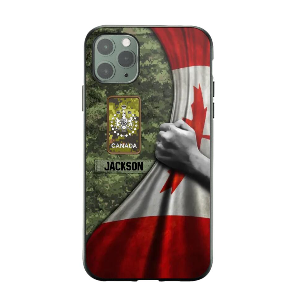 Personalized Canadian Solider/Veteran Rank Camo Flag Phonecase 3D Printed 22DEC-DT08