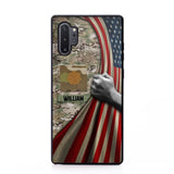 Personalized US Solider/Veteran Rank Camo Flag Phonecase 3D Printed 22DEC-DT08