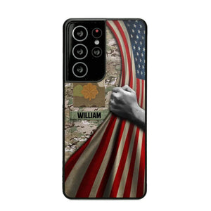 Personalized US Solider/Veteran Rank Camo Flag Phonecase 3D Printed 22DEC-DT08