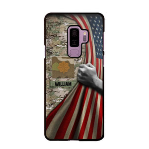 Personalized US Solider/Veteran Rank Camo Flag Phonecase 3D Printed 22DEC-DT08