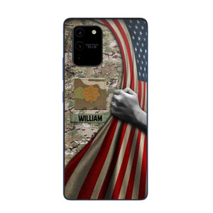 Personalized US Solider/Veteran Rank Camo Flag Phonecase 3D Printed 22DEC-DT08