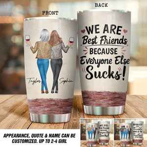 Personalized We Are Best Friends We're Trouble Besties Gifts Tumbler Printed QTDT1512-