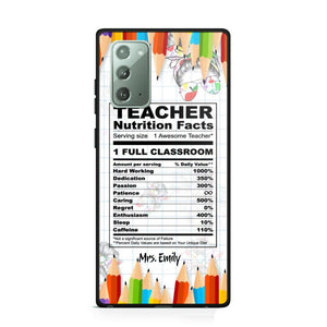 Personalized Teacher Nutrition Facts Phonecase Printed 22DEC-DT19