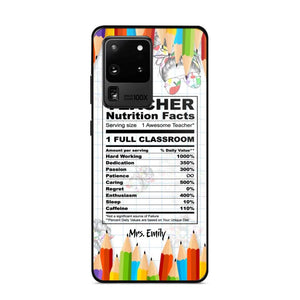 Personalized Teacher Nutrition Facts Phonecase Printed 22DEC-DT19