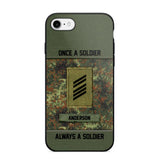 Personalized Once A Soldier Always A Soldier German Soldier/ Veteran Rank Camo Phonecase 3D Printed 22DEC-DT14