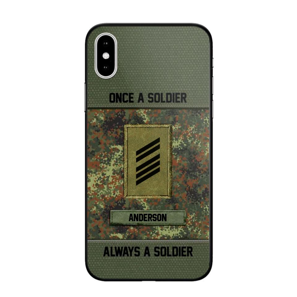 Personalized Once A Soldier Always A Soldier German Soldier/ Veteran Rank Camo Phonecase 3D Printed 22DEC-DT14