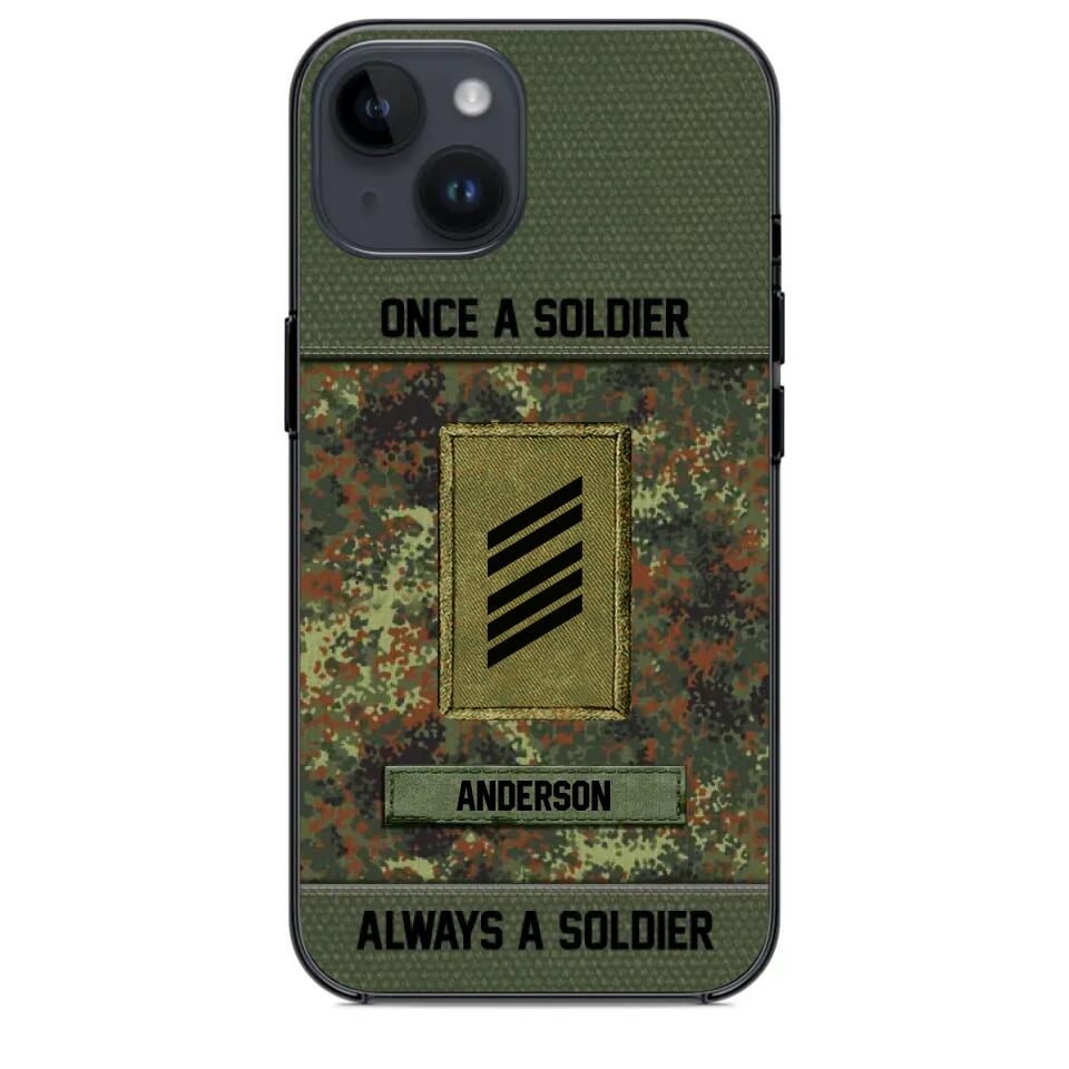 Personalized Once A Soldier Always A Soldier German Soldier/ Veteran Rank Camo Phonecase 3D Printed 22DEC-DT14