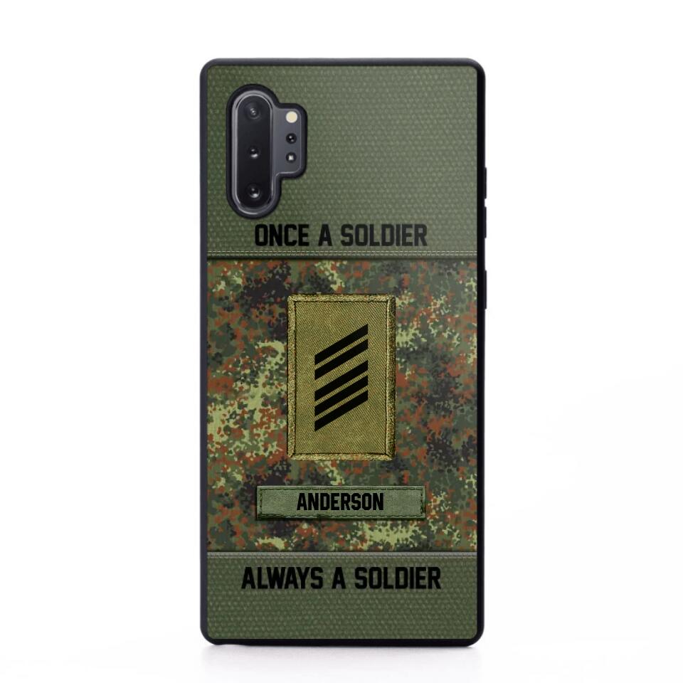 Personalized Once A Soldier Always A Soldier German Soldier/ Veteran Rank Camo Phonecase 3D Printed 22DEC-DT14