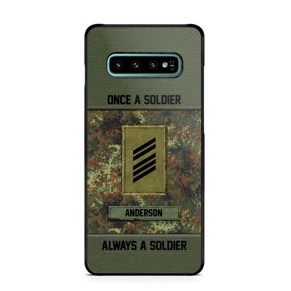 Personalized Once A Soldier Always A Soldier German Soldier/ Veteran Rank Camo Phonecase 3D Printed 22DEC-DT14