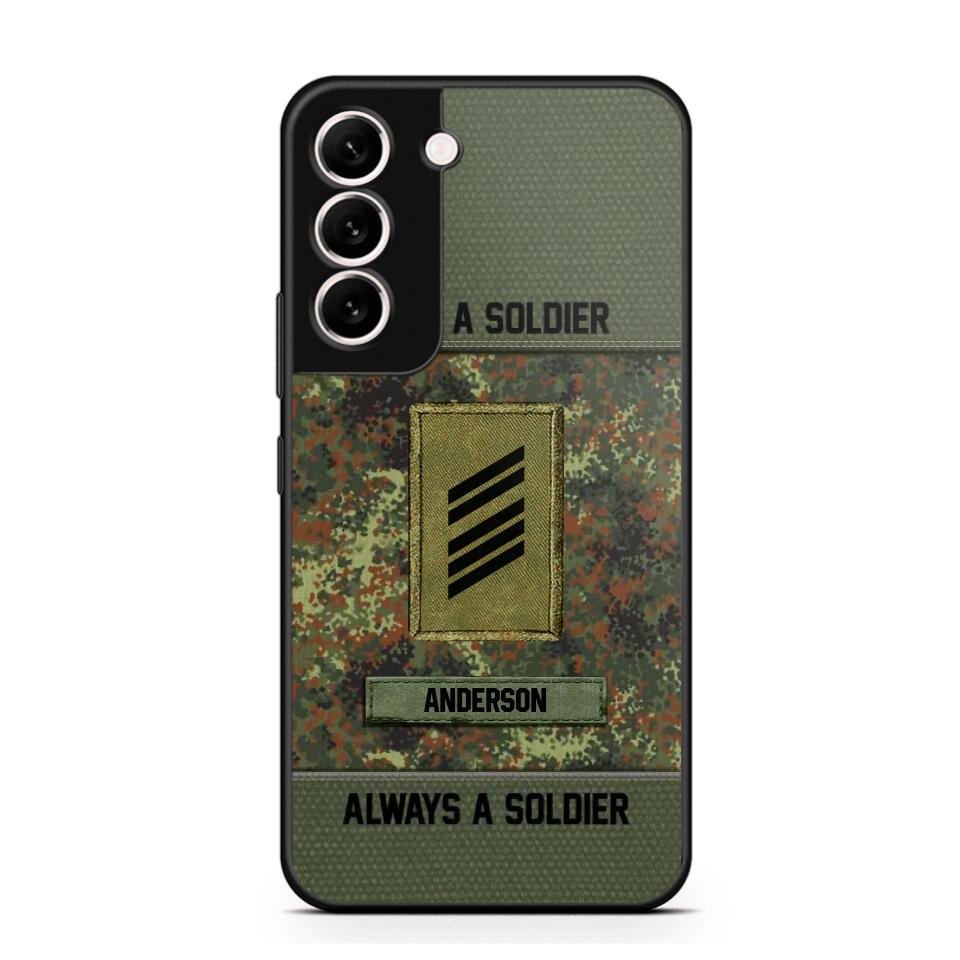 Personalized Once A Soldier Always A Soldier German Soldier/ Veteran Rank Camo Phonecase 3D Printed 22DEC-DT14