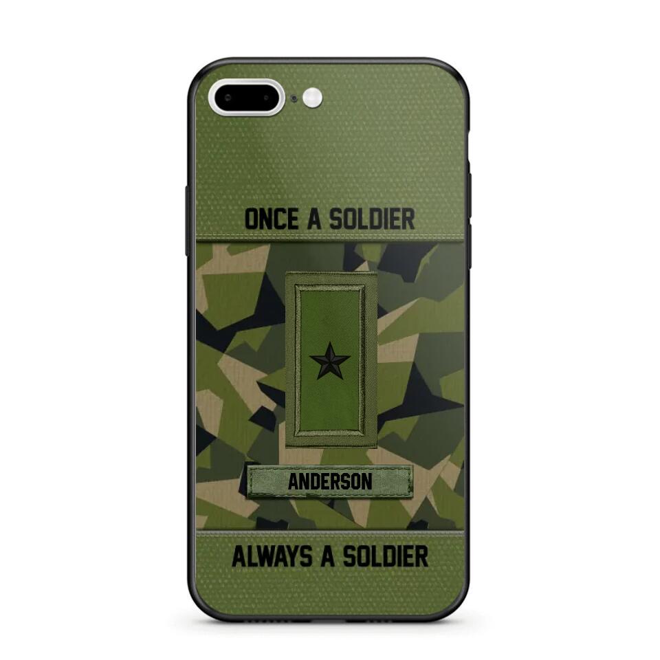 Personalized Once A Soldier Always A Soldier Sweden Soldier/ Veteran Rank Camo Phonecase 3D Printed 22DEC-DT14