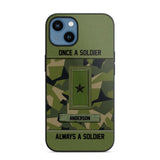 Personalized Once A Soldier Always A Soldier Sweden Soldier/ Veteran Rank Camo Phonecase 3D Printed 22DEC-DT14