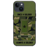 Personalized Once A Soldier Always A Soldier Sweden Soldier/ Veteran Rank Camo Phonecase 3D Printed 22DEC-DT14