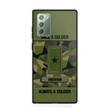 Personalized Once A Soldier Always A Soldier Sweden Soldier/ Veteran Rank Camo Phonecase 3D Printed 22DEC-DT14