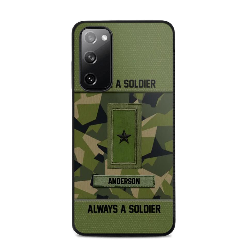 Personalized Once A Soldier Always A Soldier Sweden Soldier/ Veteran Rank Camo Phonecase 3D Printed 22DEC-DT14