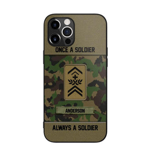 Personalized Once A Soldier Always A Soldier Swiss Soldier/ Veteran Rank Camo Phonecase 3D Printed 22DEC-DT14