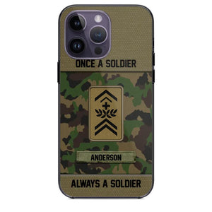 Personalized Once A Soldier Always A Soldier Swiss Soldier/ Veteran Rank Camo Phonecase 3D Printed 22DEC-DT14