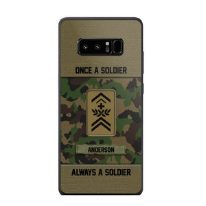 Personalized Once A Soldier Always A Soldier Swiss Soldier/ Veteran Rank Camo Phonecase 3D Printed 22DEC-DT14