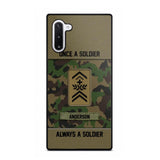 Personalized Once A Soldier Always A Soldier Swiss Soldier/ Veteran Rank Camo Phonecase 3D Printed 22DEC-DT14