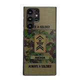 Personalized Once A Soldier Always A Soldier Swiss Soldier/ Veteran Rank Camo Phonecase 3D Printed 22DEC-DT14