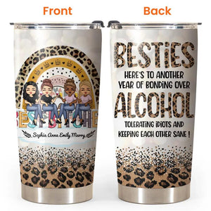 Personalized Besties Alcohol Besties Gift Leopard Tumbler Printed PNHQ2412