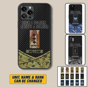 Personalized Australian Once A Soldier Always A Soldier Camo Phonecase 3D Printed 23JAN-HY03